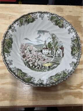 Johnson Brothers Friendly Village 10” Round Vegetable Serving Bowl-village Green